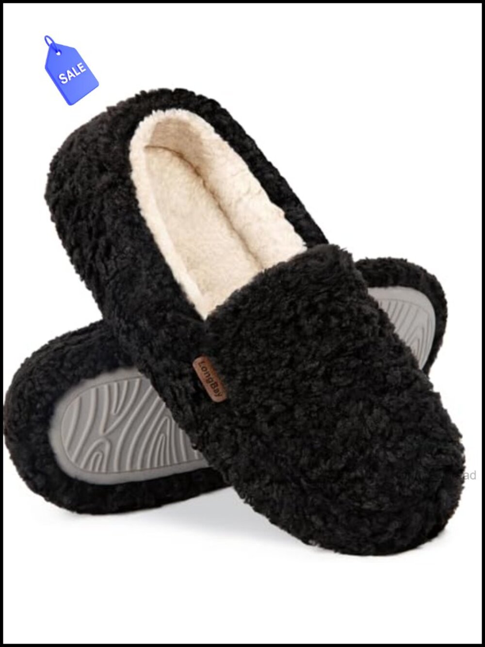 Warm Fuzzy Shearling House Slippers Memory Foam Non-Slip